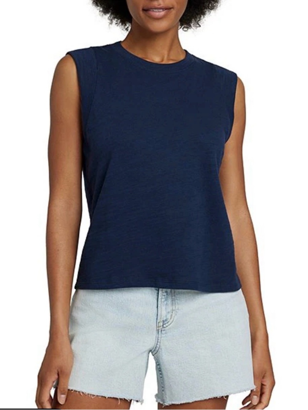 Faherty Organic Sunwashed Slub Muscle Tank Sz medium Teal